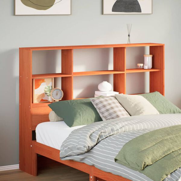 vidaXL Čelo postele s &uacute;ložn&yacute;m prostorem voskově hněd&eacute; 120 cm borovice