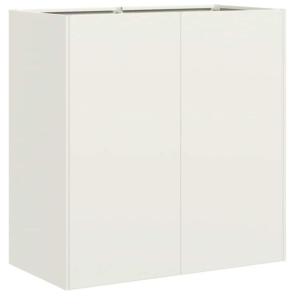 vidaXL Truhl&iacute;k b&iacute;l&yacute; 80x40x80 cm ocel v&aacute;lcovan&aacute; za studena