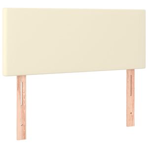 vidaXL Čelo postele kr&eacute;mov&eacute; 100x5x78/88 cm uměl&aacute; kůže