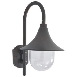 vidaXL Zahradn&iacute; n&aacute;stěnn&aacute; lampa E27 42 cm hlin&iacute;kov&aacute; bronzov&aacute;
