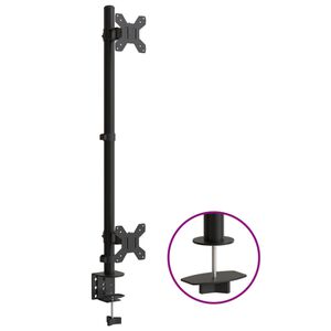 vidaXL Drž&aacute;k na dva monitory čern&yacute; ocel VESA 75/100 mm