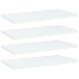 vidaXL Police na knihy 4 ks b&iacute;l&eacute; 40 x 20 x 1,5 cm kompozitn&iacute; dřevo
