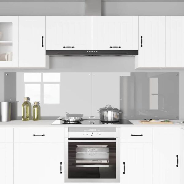 vidaXL Kuchyňská zástěna 2 pcs Světle šedá 110 x 60 cm tvrzené sklo