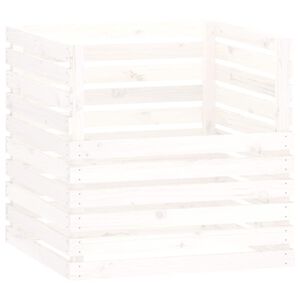 vidaXL Kompost&eacute;r b&iacute;l&yacute; 80 x 80 x 78 cm masivn&iacute; borov&eacute; dřevo