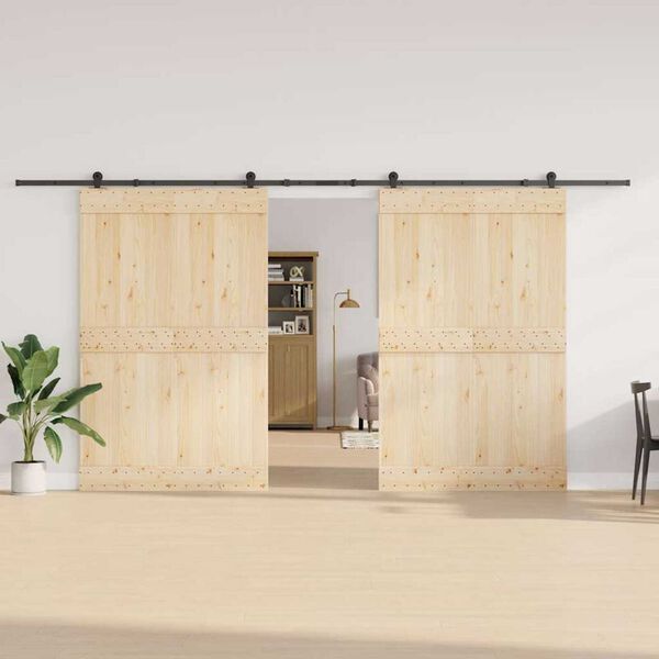 vidaXL Sada př&iacute;slu&scaron;enstv&iacute; pro posuvn&eacute; dveře 427 cm ocelov&aacute; čern&aacute;