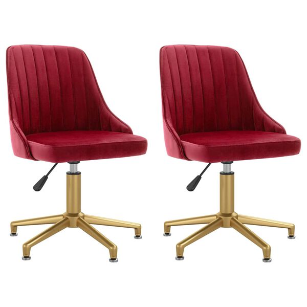 vidaXL Otočn&eacute; j&iacute;deln&iacute; židle 2 ks v&iacute;nov&eacute; samet