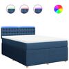 vidaXL Box spring postel s matrac&iacute; modr&aacute; 140x200 cm textil