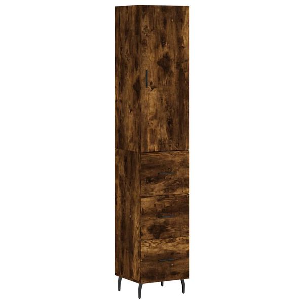 vidaXL Skř&iacute;ň highboard kouřov&yacute; dub 34,5 x 34 x 180 cm kompozitn&iacute; dřevo
