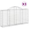vidaXL Klenut&eacute; gabionov&eacute; ko&scaron;e 3 ks 200x30x100/120cm pozinkovan&eacute; železo