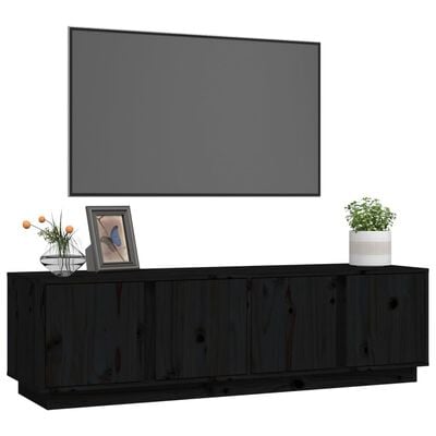 vidaXL TV skříňka černá 140 x 40 x 40 cm masivní borové dřevo