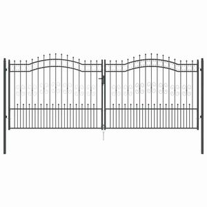 vidaXL Br&aacute;na s hrotem KAMPEN 404 x 150 cm Ocel &Scaron;ed&aacute; Zamykateln&eacute;