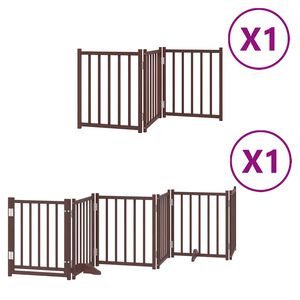 vidaXL Z&aacute;brana pro psy s dv&iacute;řky skl&aacute;dac&iacute; 9 panelů hněd&aacute; 450 cm topol