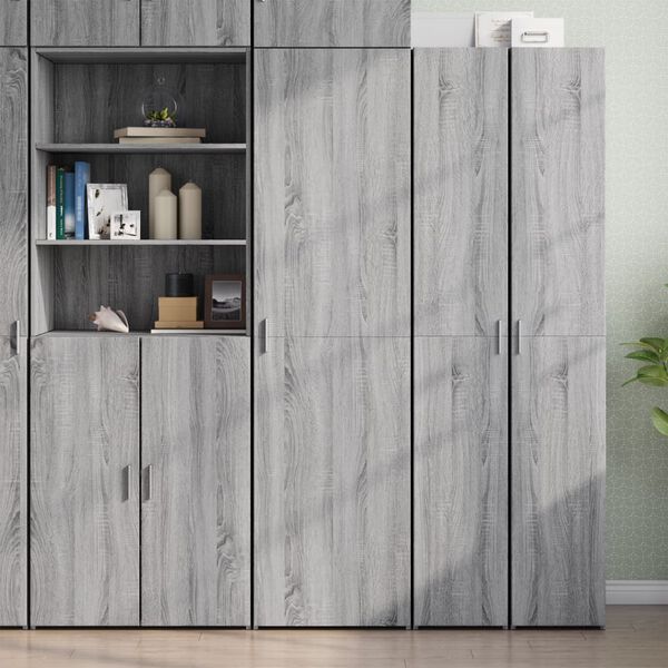 vidaXL Skř&iacute;ň highboard &scaron;ed&aacute; sonoma 50 x 42,5 x 185 cm kompozitn&iacute; dřevo