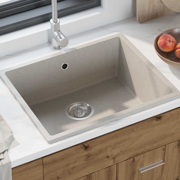 vidaXL Kuchyňský dřez Béžová 54 x 44 x 20 cm Žula