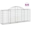 vidaXL Klenut&eacute; gabionov&eacute; ko&scaron;e 25ks 200x30x80/100 cm pozinkovan&eacute; železo