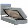 vidaXL LED postel s &uacute;ložn&yacute;m prostorem a matrac&iacute; Světle &scaron;ed&aacute;