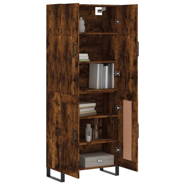 vidaXL Skříň highboard kouřový dub 69,5 x 34 x 180 cm kompozitní dřevo