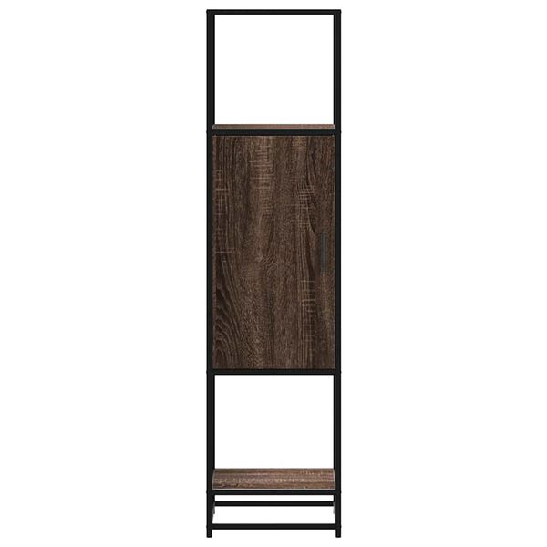 vidaXL Skř&iacute;ň highboard hněd&yacute; dub 35,5x35x139 cm kompozit a kov