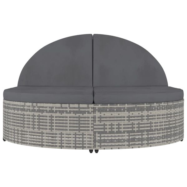 vidaXL Dvojit&eacute; zahradn&iacute; leh&aacute;tko s podu&scaron;kami polyratan &scaron;ed&eacute;