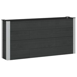 vidaXL Zahradn&iacute; vyv&yacute;&scaron;en&yacute; z&aacute;hon Čern&aacute; 150 x 30 x 72 cm WPC a hlin&iacute;k