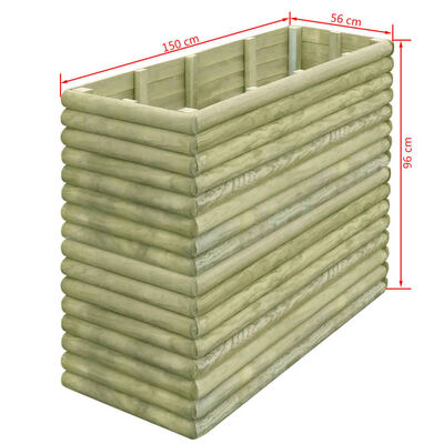 vidaXL Vyvýšený záhon 150x56x96 cm impregnované borové dřevo 19 mm