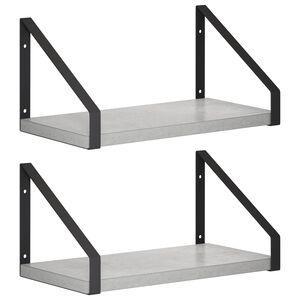 vidaXL N&aacute;stěnn&eacute; poličky 2 ks Betonově &scaron;ed&aacute; 30 x 16 x 15,5 cm