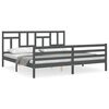 vidaXL R&aacute;m postele s čelem &scaron;ed&yacute; 200 x 200 cm masivn&iacute; dřevo