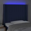 vidaXL Čelo postele s LED modré 83 x 16 x 118/128 cm textil