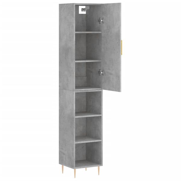 vidaXL Skř&iacute;ň highboard betonově &scaron;ed&aacute; 34,5x34x180 cm kompozitn&iacute; dřevo