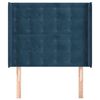 vidaXL Čelo postele typu u&scaron;&aacute;k tmavě modr&aacute; 103x16x118/128 cm samet