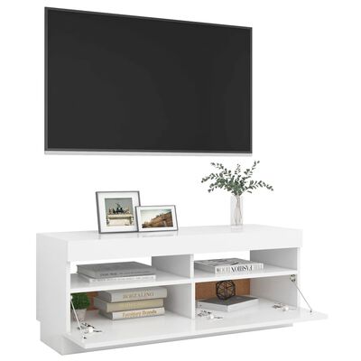 vidaXL TV skříňka s LED osvětlením bílá 100 x 35 x 40 cm