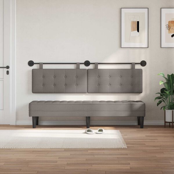 vidaXL Z&aacute;věsn&aacute; čeln&iacute; deska N&aacute;stěnn&yacute; Taupe 190 x 55 x 5 cm textil