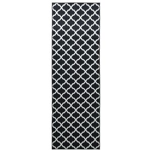 vidaXL Běhoun LESAKA Čern&aacute; a b&iacute;l&aacute; 50 x 100 cm Diamantov&yacute; samet