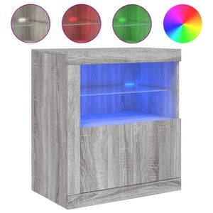 vidaXL Př&iacute;born&iacute;k s LED osvětlen&iacute;m &scaron;ed&yacute; sonoma 60,5 x 37 x 67 cm