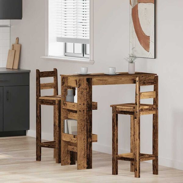 vidaXL Nástěnný barový stolek starého dřeva 102x45x103,5cm kompozit