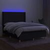 vidaXL Box spring postel s matrac&iacute; a LED čern&aacute; 140x190 cm textil