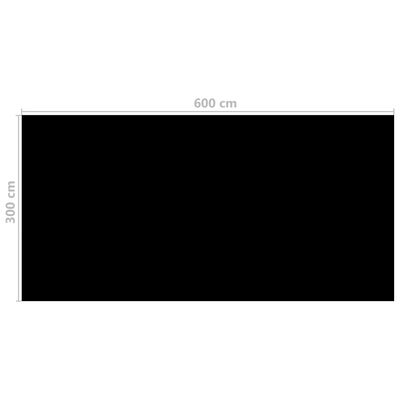 vidaXL Kryt na bazén černý 600 x 300 cm PE