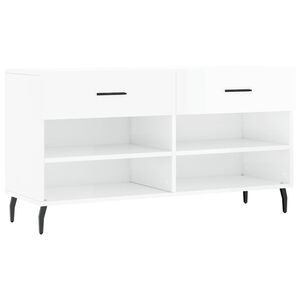 vidaXL Botn&iacute;k b&iacute;l&yacute; s vysok&yacute;m leskem 102 x 35 x 55 cm kompozitn&iacute; dřevo