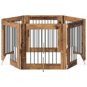 vidaXL Z&aacute;brana pro psy se stojany 6 pcs Star&eacute; dřevo 80 x 80 cm