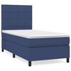 vidaXL Box spring postel s matrac&iacute; modr&aacute; 100 x 200 cm textil