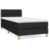 vidaXL Box spring postel s matrac&iacute; čern&aacute; 90x190 cm textil