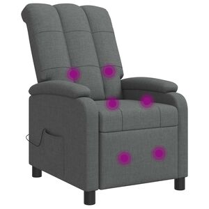 vidaXL Mas&aacute;žn&iacute; polohovac&iacute; křeslo Tmavě &scaron;ed&aacute; Textil