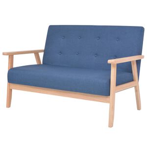 vidaXL 2m&iacute;stn&aacute; sedačka textil modr&aacute;