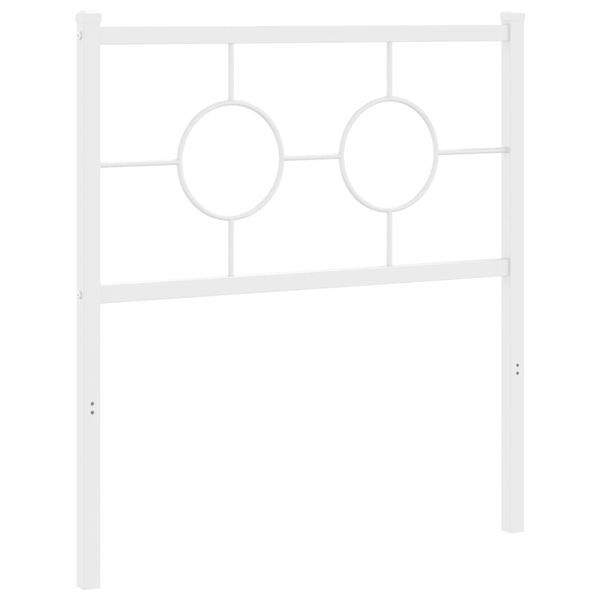 vidaXL Kovov&eacute; n&aacute;hradn&iacute; čelo postele b&iacute;l&eacute; 80 cm