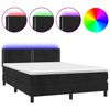 vidaXL Box spring postel s matrac&iacute; a LED čern&aacute; 140x190 cm samet