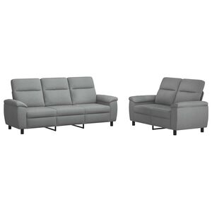 vidaXL Set pohovek 2 pcs Světle &scaron;ed&aacute; Textil