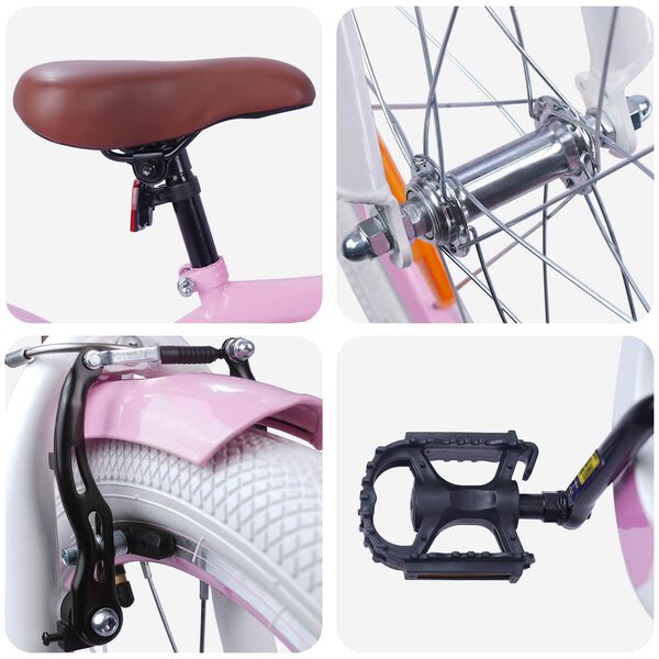 vidaXL Dětsk&eacute; Kolo 20 palců pro děti ve věku 6-11 let Světle růžov&aacute;