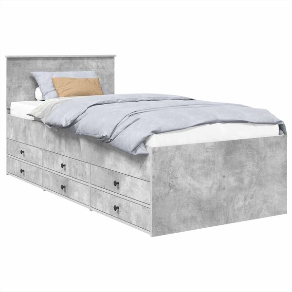 vidaXL Daybed Betonově &scaron;ed&aacute; a čern&aacute; 100 x 200 cm kompozitn&iacute; dřevo