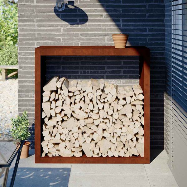 vidaXL Stojan na palivov&eacute; dřevo 100x40x100 cm povětrnostně odoln&aacute; ocel