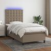 vidaXL Box spring postel s matrac&iacute; a LED taupe 90x200 cm textil